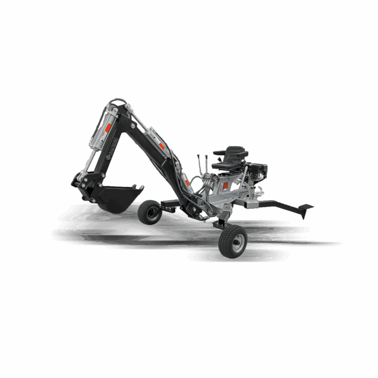 MB-300 Towable Backhoe from Jansen USA, Feature photo with no background but a shadow.