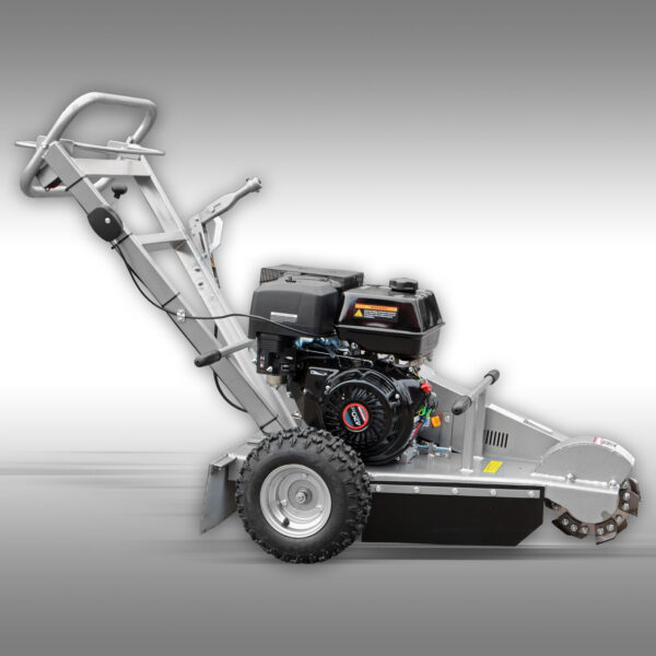 Right Side View of the BSF-13 Stump Grinder, highlighting the throttle cable and durable design.