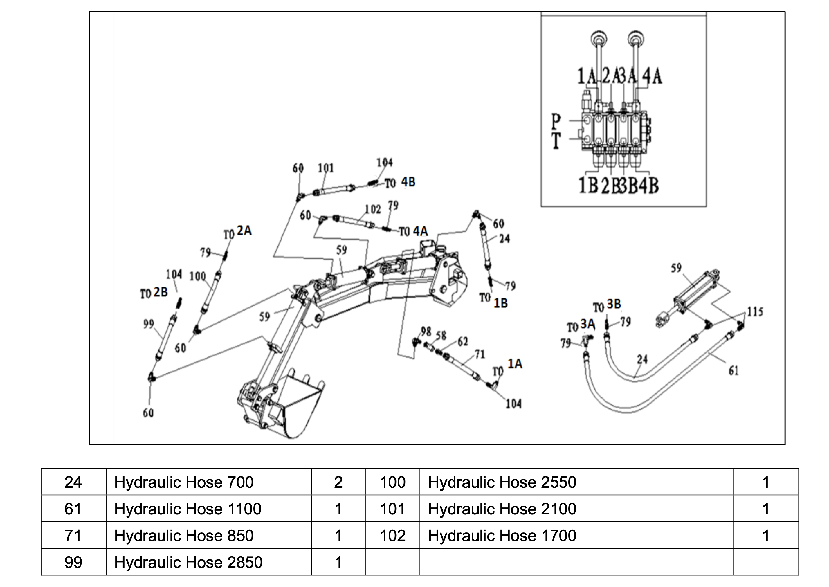MB 300 hydraulic hose diagram